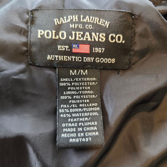 Vintage Polo Ralph Lauren Down Puffer Vest Women's XS/S Black Granola Girl READ - Picture 8 of 10